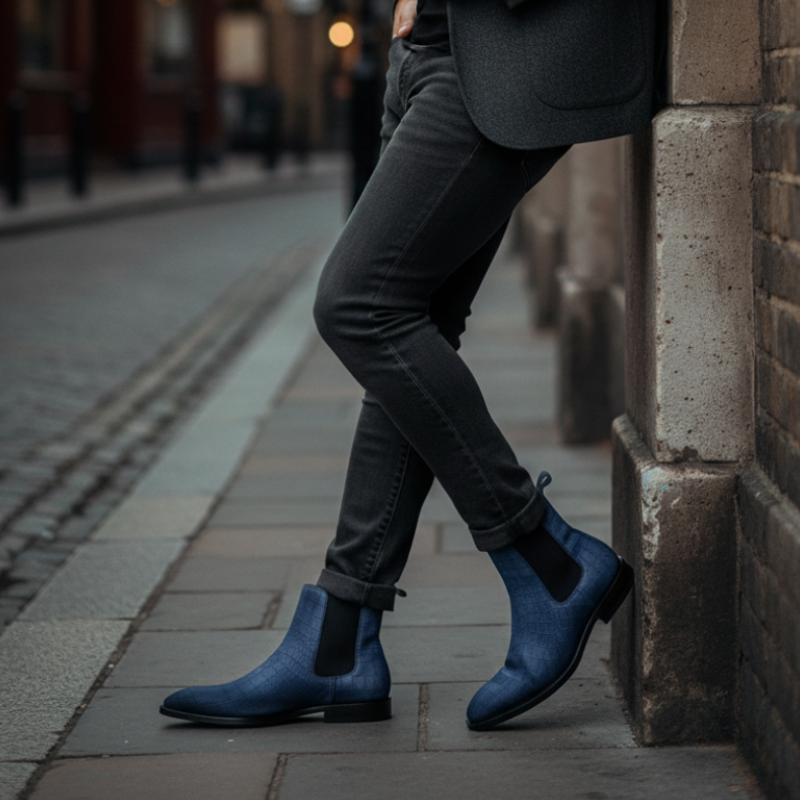 Elite Aura Italian Crocodile Chelsea Boots
