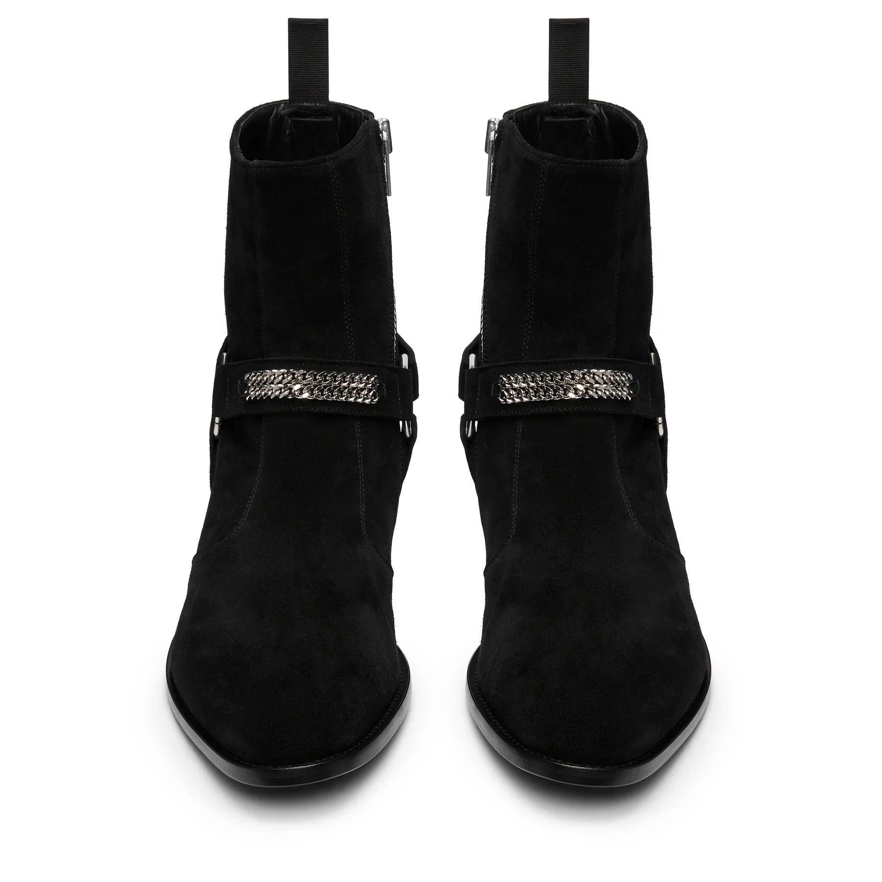 Chain Harness Zip Boot Suede Leather
