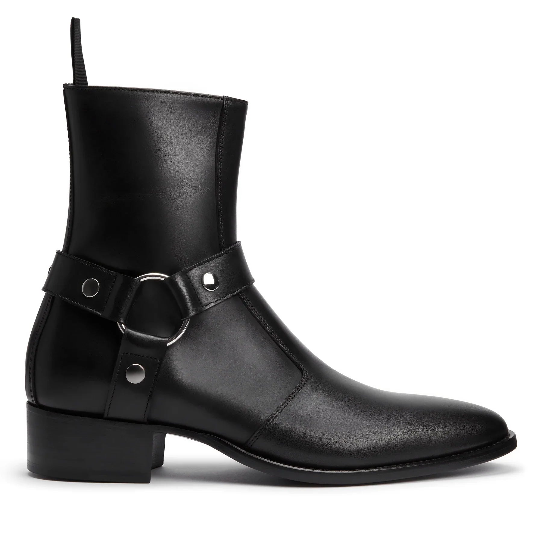 Harness Zip Boot - Silver Leather
