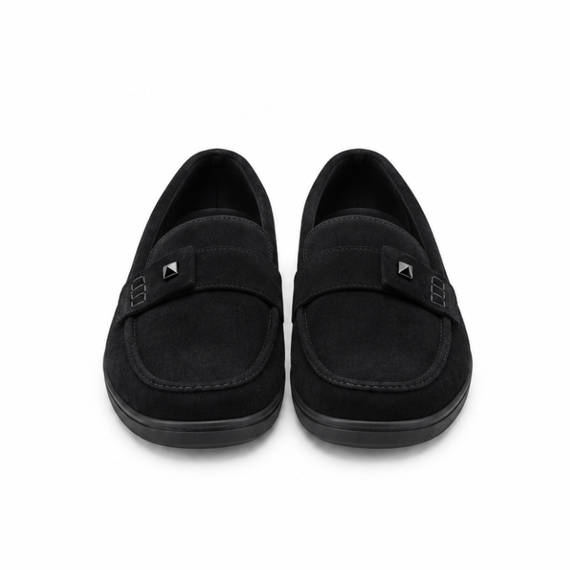 Enzo Velluto Suede Studded Loafers