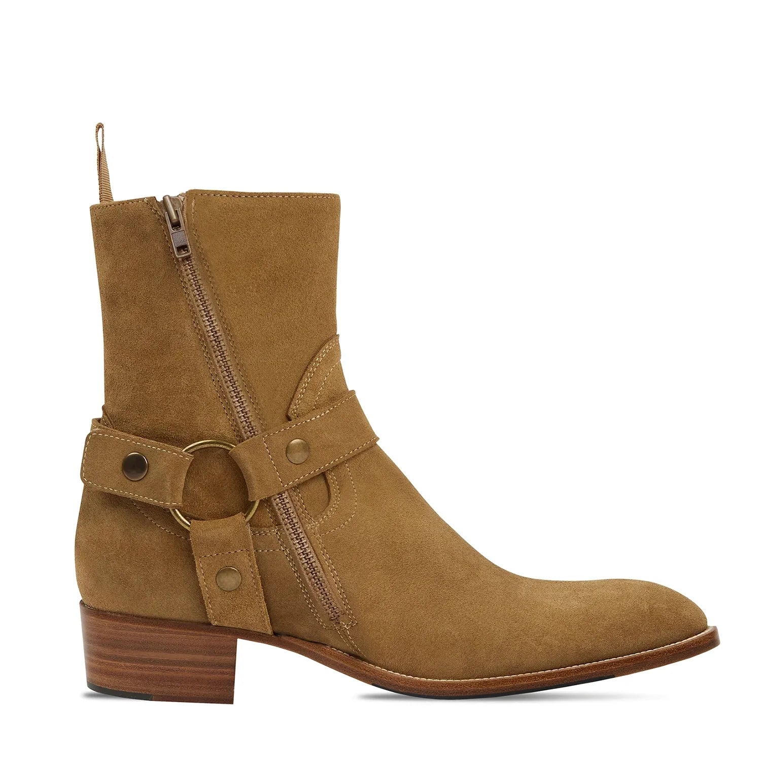 Harness Zip Boot - Nut Suede Leather