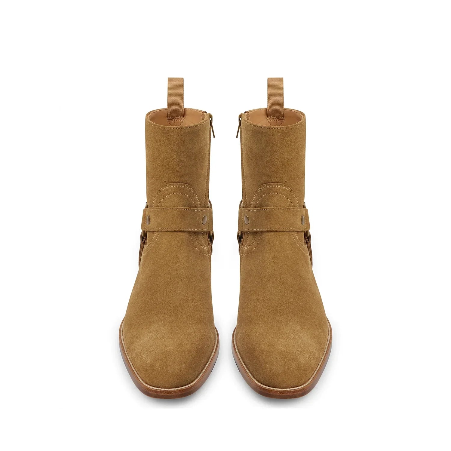 Harness Zip Boot - Ochre Suede Leather