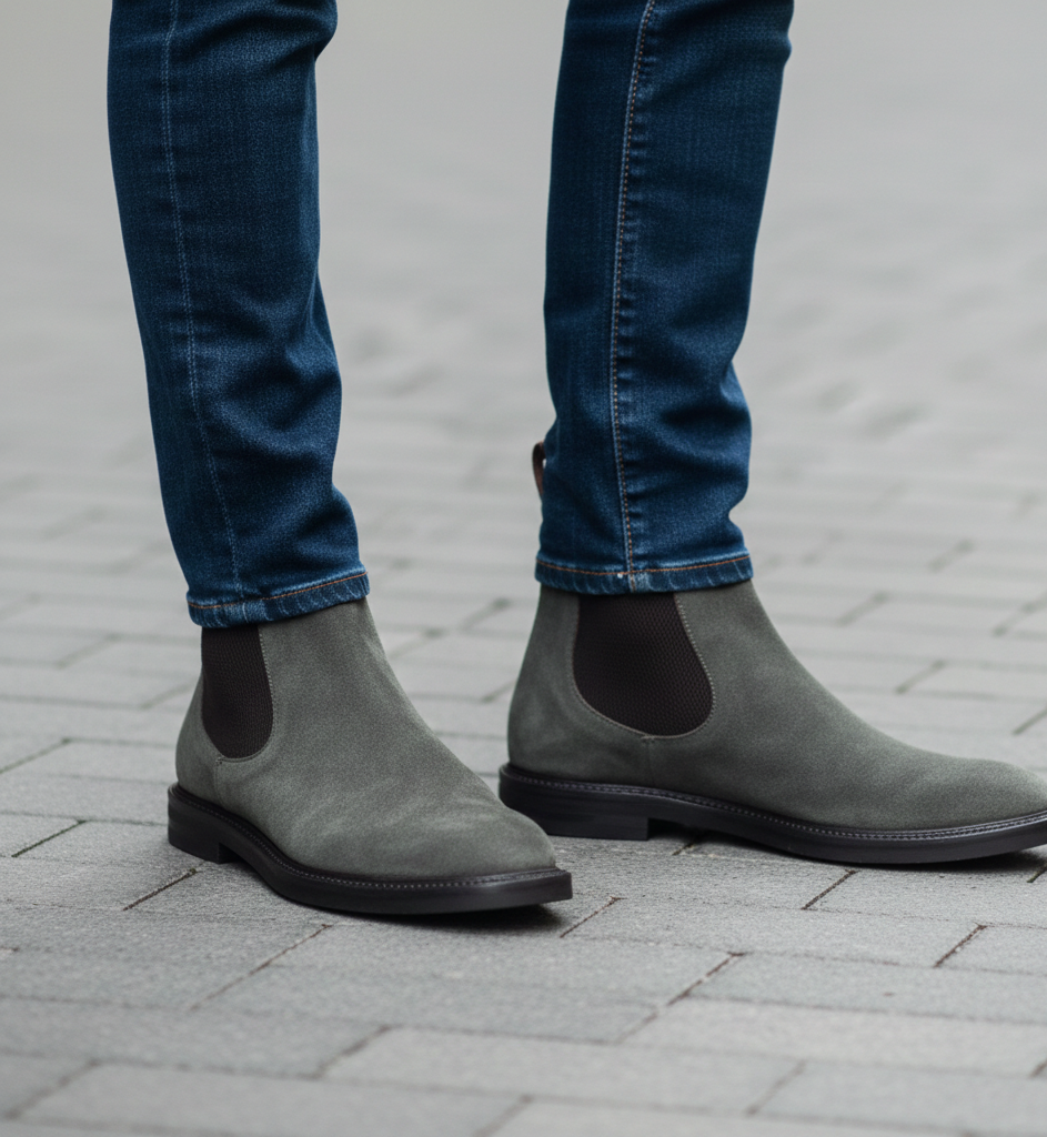 Classic Chelsea Coloured Suede Leather Boots