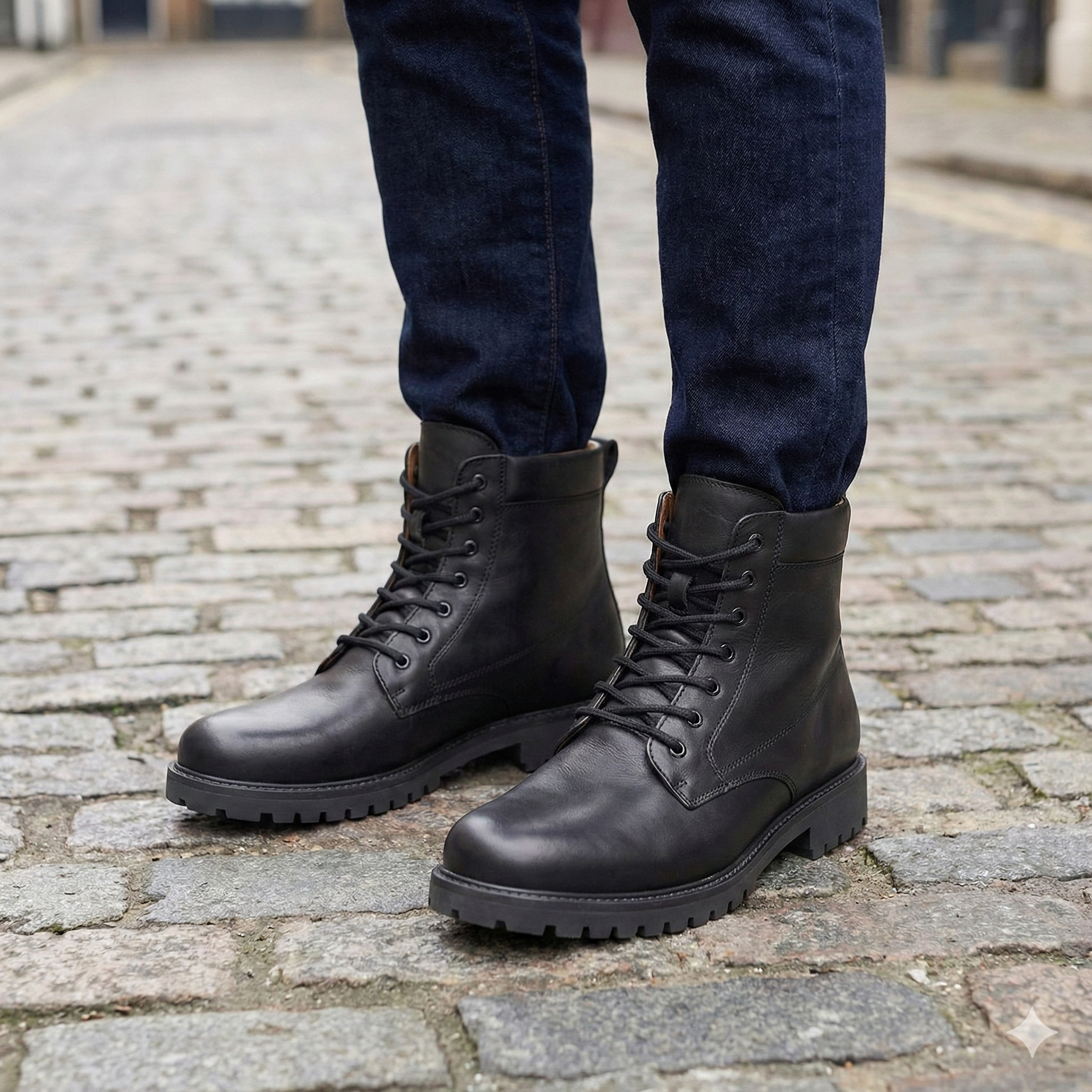 Classic Leather Lace-Up Ankle Boot