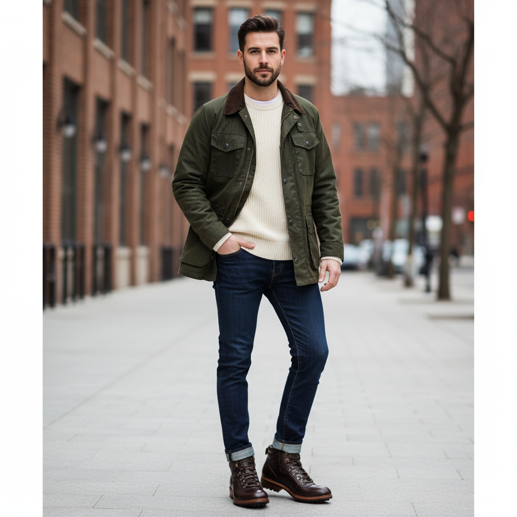 Leather Lace Up Mid Top Ankle Brown Boot For Men