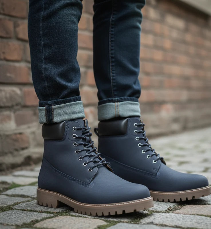 Urban Leather Lace-Up High Ankle Boot