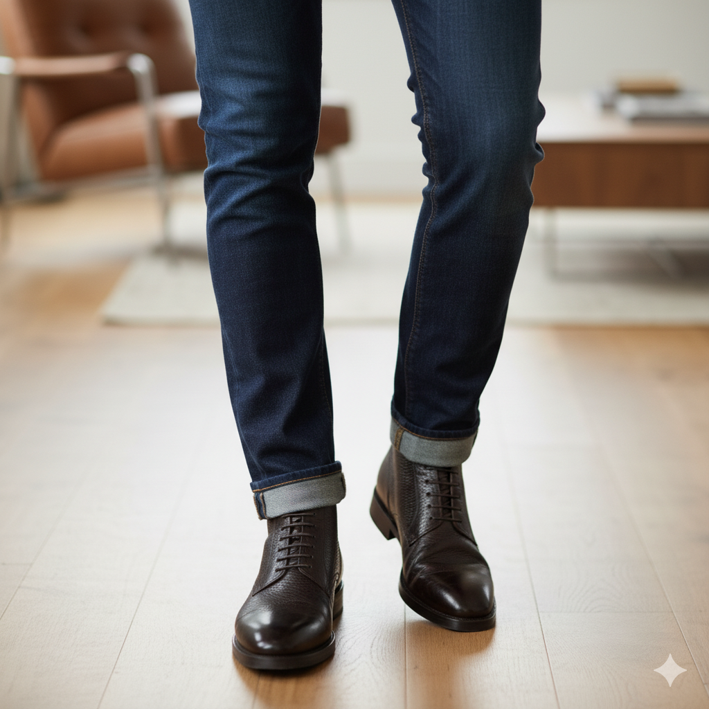 Luxury Handmade Floater Leather Ankle Boot