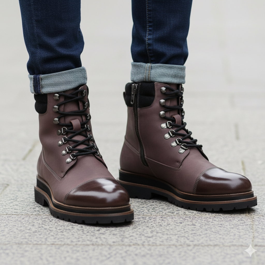 Luxury Premium Solid Leather High Ankle Boot