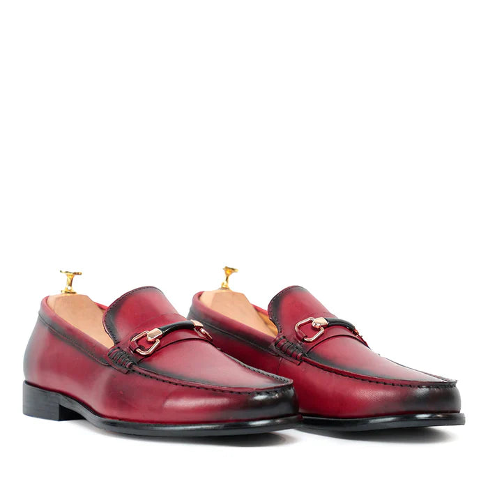 Brown Horsebit Slip On Loafers