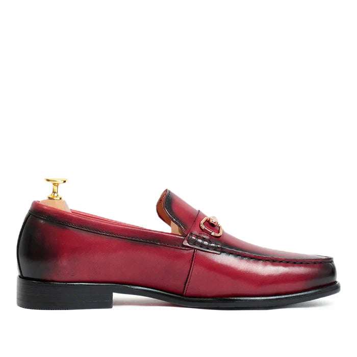 Brown Horsebit Slip On Loafers