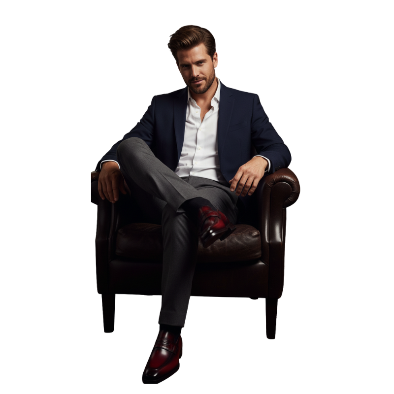 Luxury Leather Strap Polished Finish Loafer