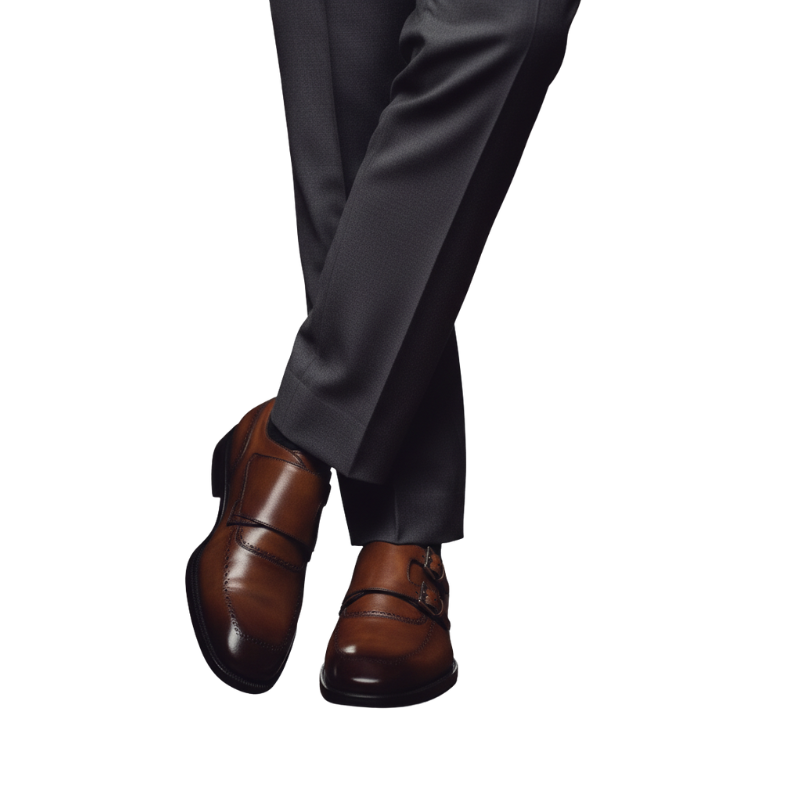 Classic Polished Leather Double Monk Shoes