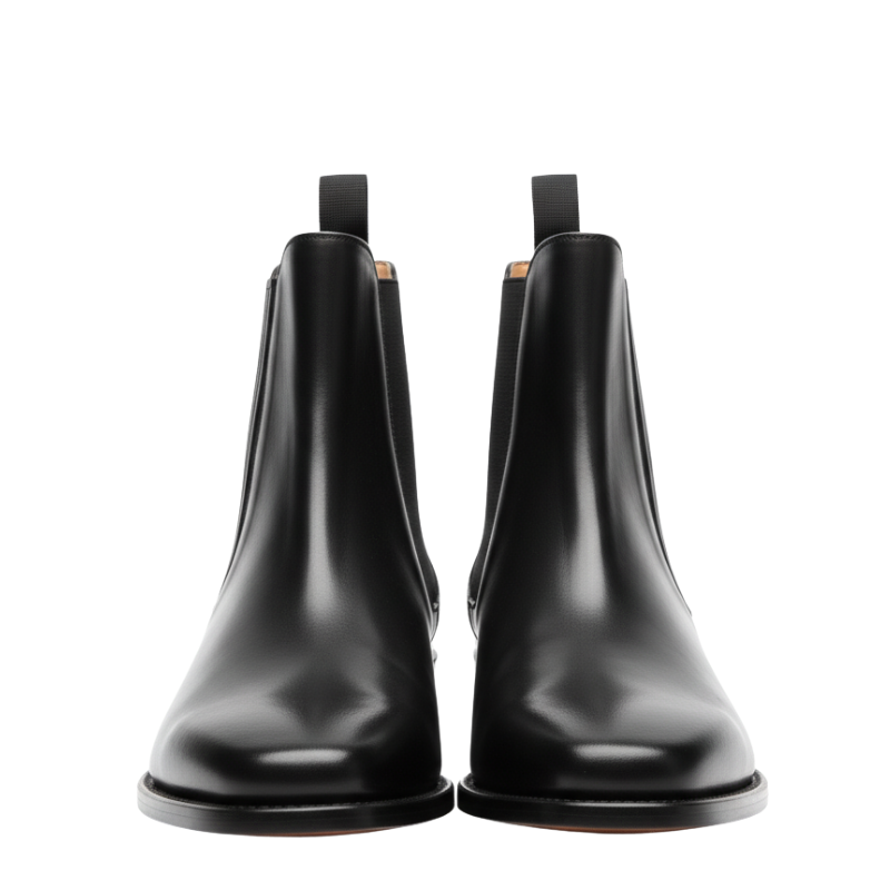 Gloss Finish Classic Chelsea Leather Boots
