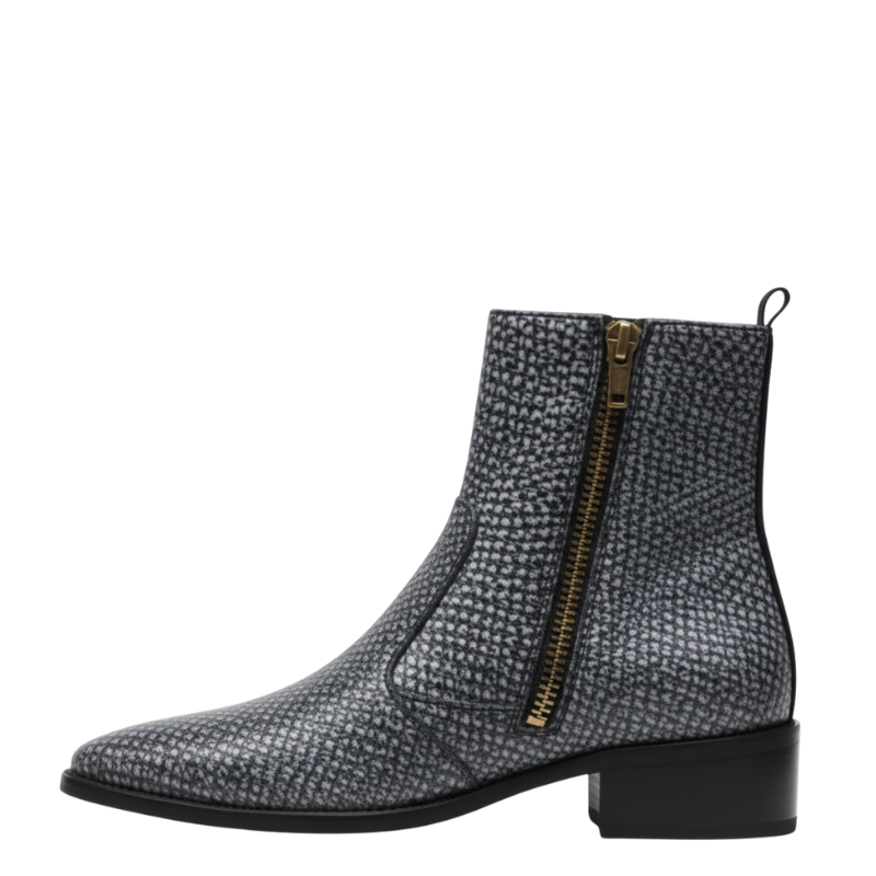 Mens Woven Texture Ankle Boots
