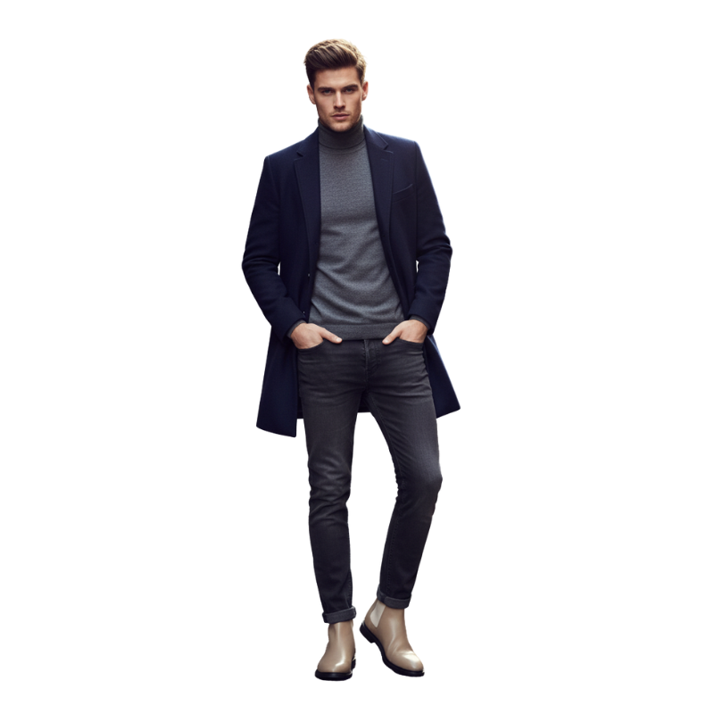 Mens Polished Leather Chelsea Boots