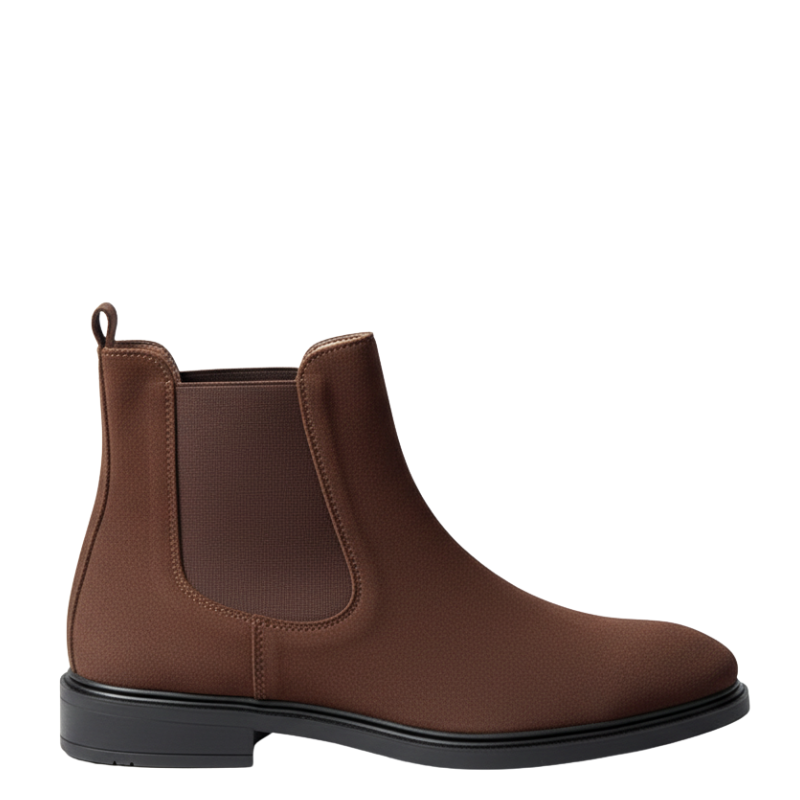 Mens Suede Smooth Walnut Chelsea Boots
