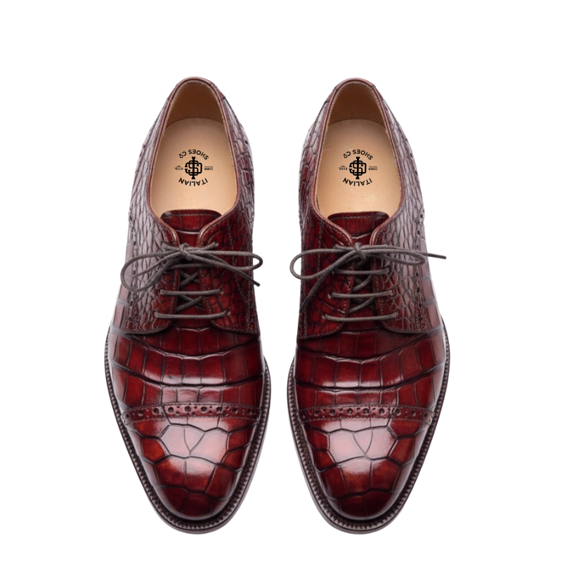 Mens Imperial Croc Leather Oxford
