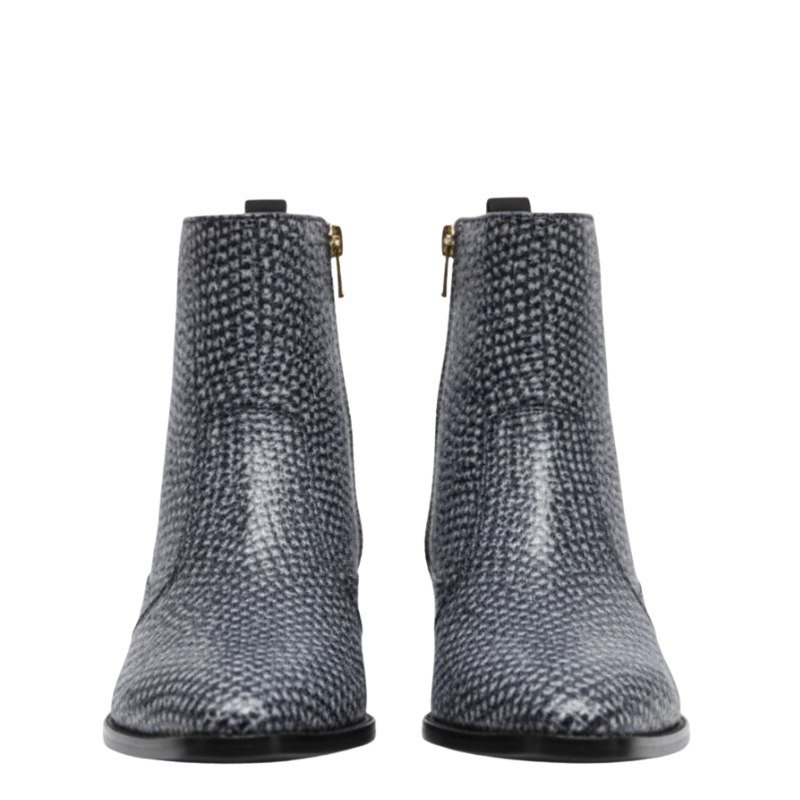Mens Woven Texture Ankle Boots