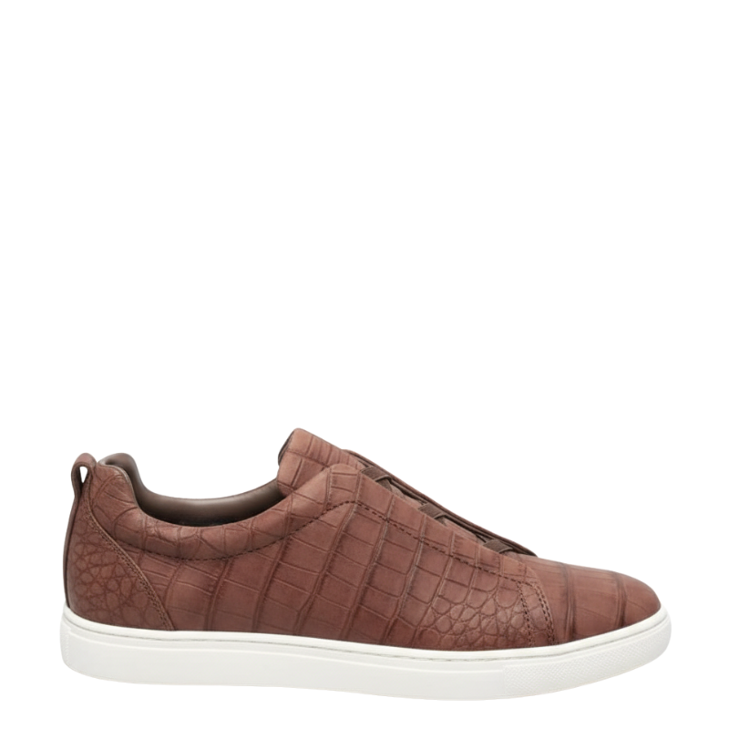 Croc Embossed Italian Luxe Slip On Sneakers