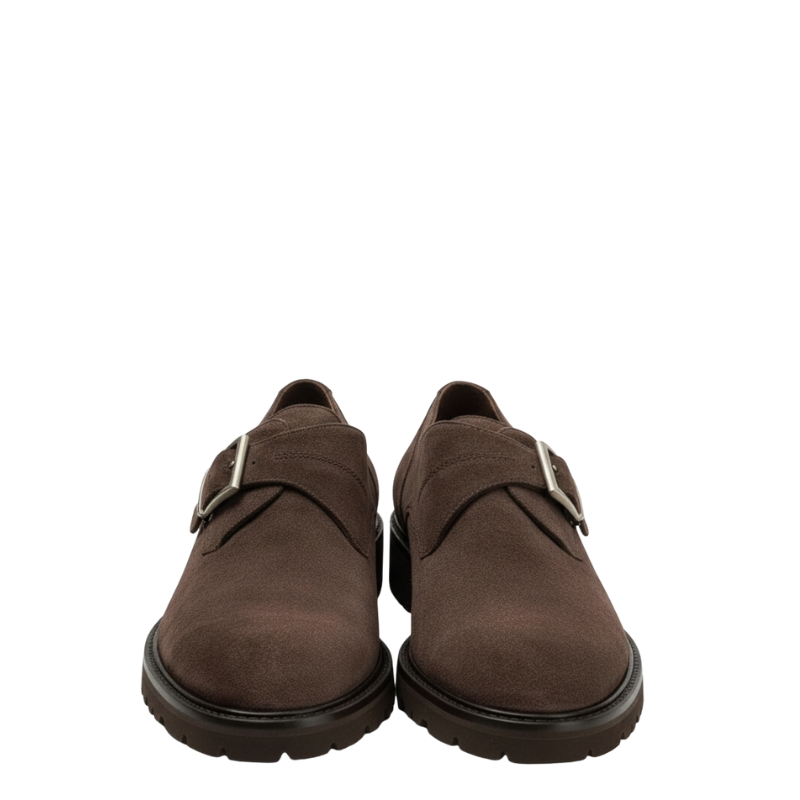 Mens suede single Monk Strap Buckle Shoes
