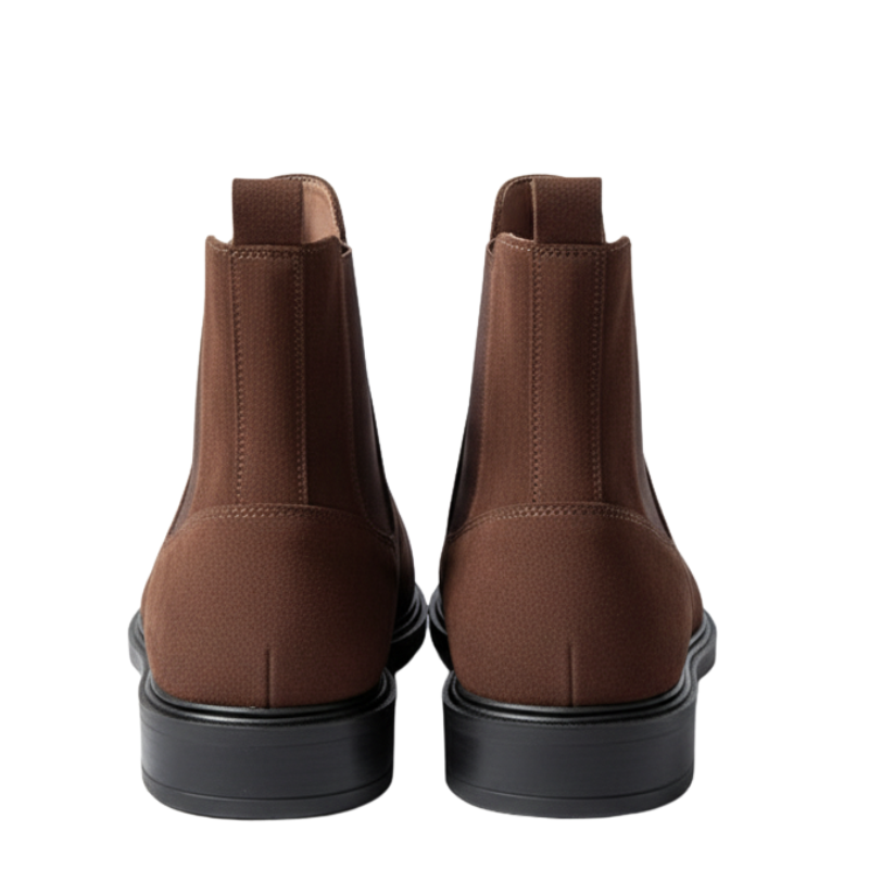 Mens Suede Smooth Walnut Chelsea Boots