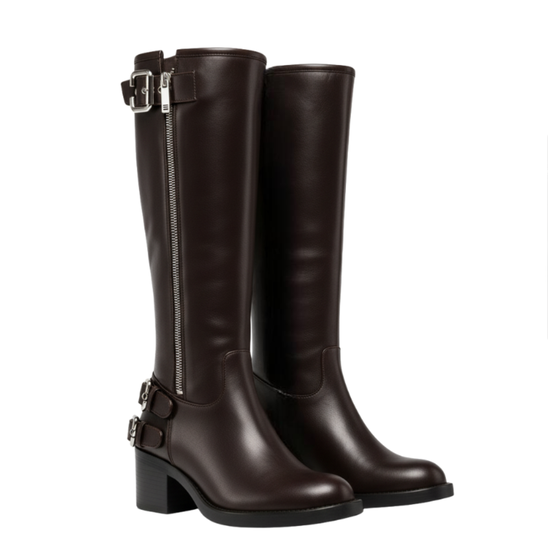 Women s Regalia Zipper Knee high Buckle Boot