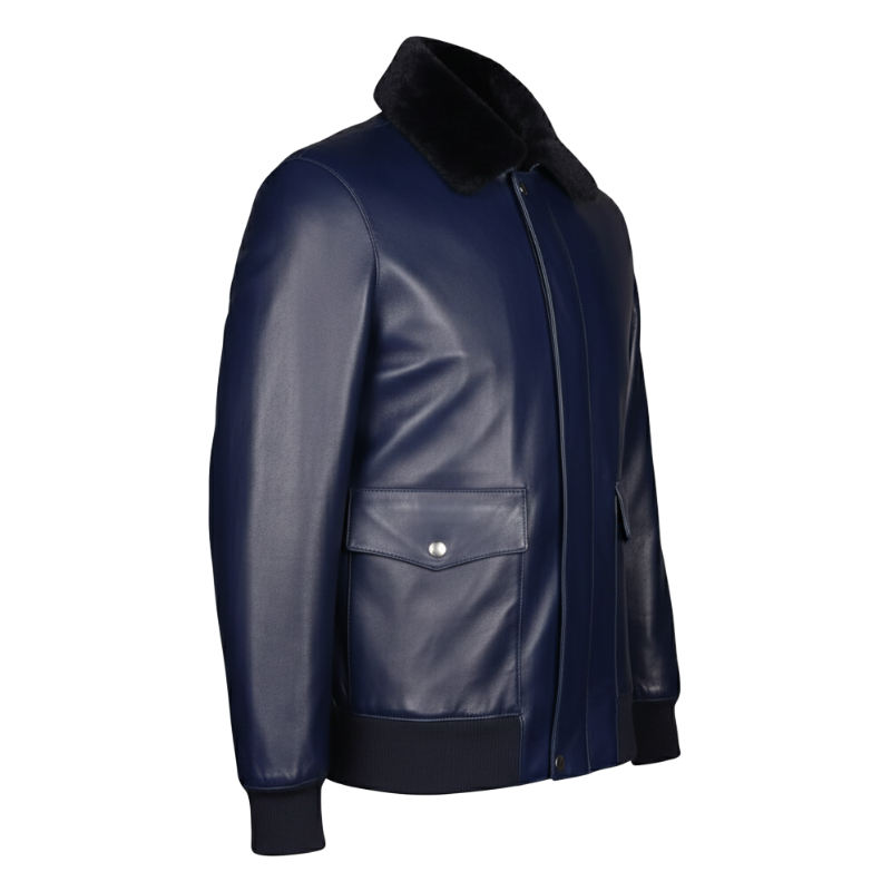Regent Luxe Fur-Collar Leather Jacket