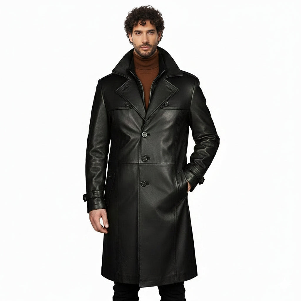 Regal Phantom Full Length Leather Trench Coat