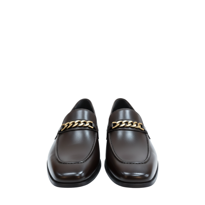 Regal Gold Chain Leather Loafers