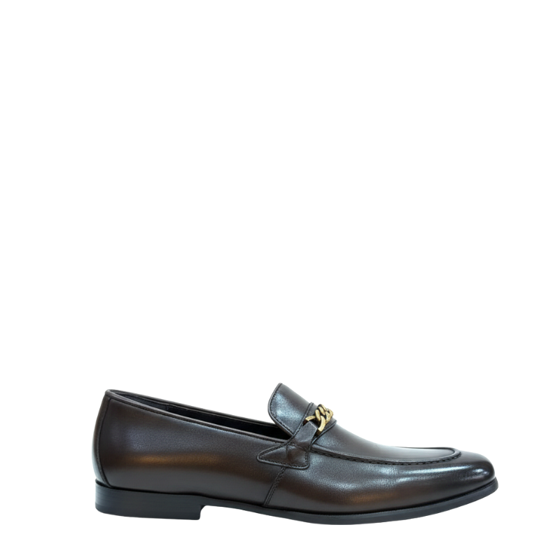 Regal Gold Chain Leather Loafers