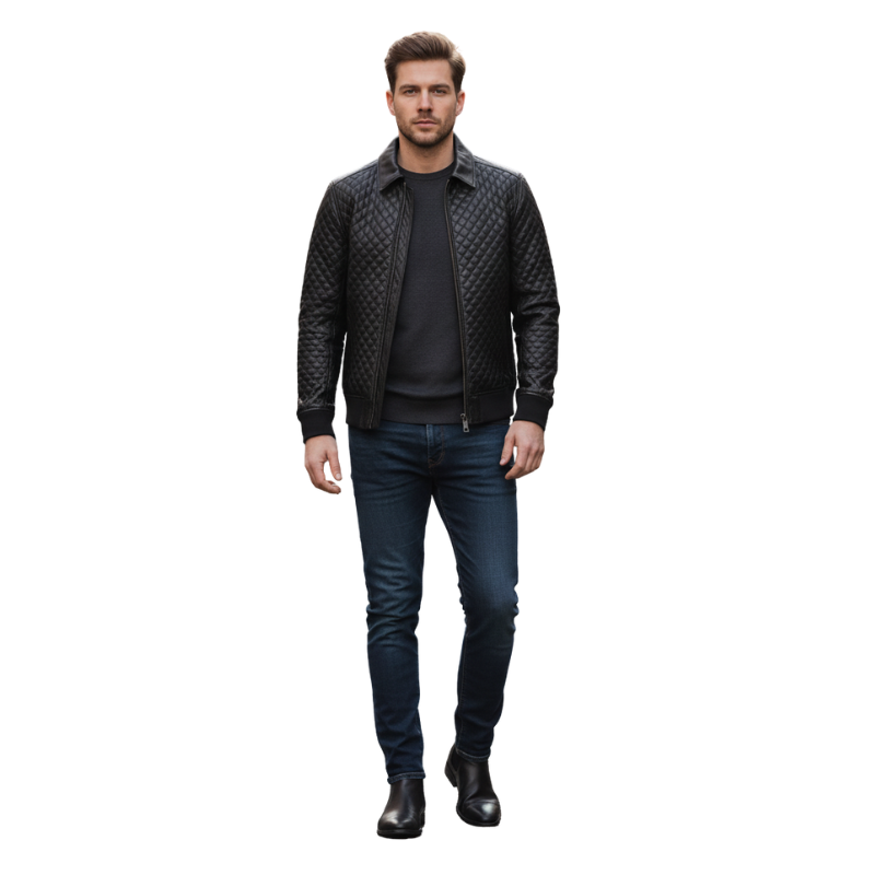 Men s Diamond Forge Luxe Quilted Leather Jacket