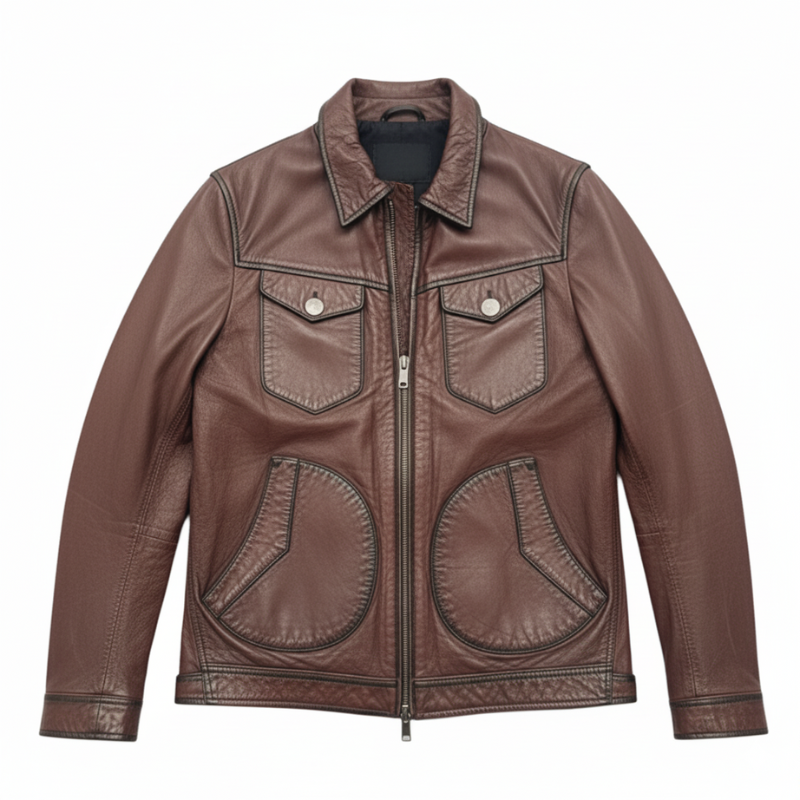 Italian Midnight Retro Utility Rider Jacket