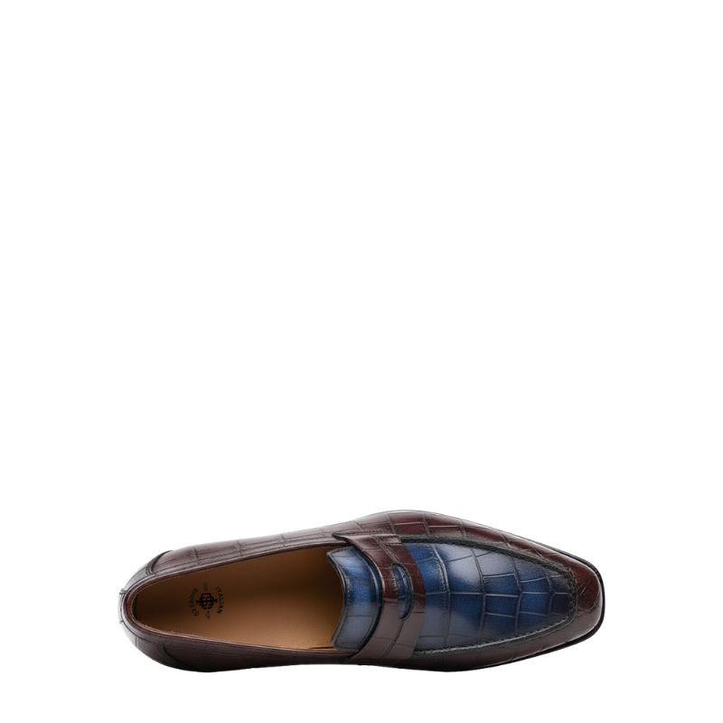Regal Duo Tone Croc Leather Penny Loafers