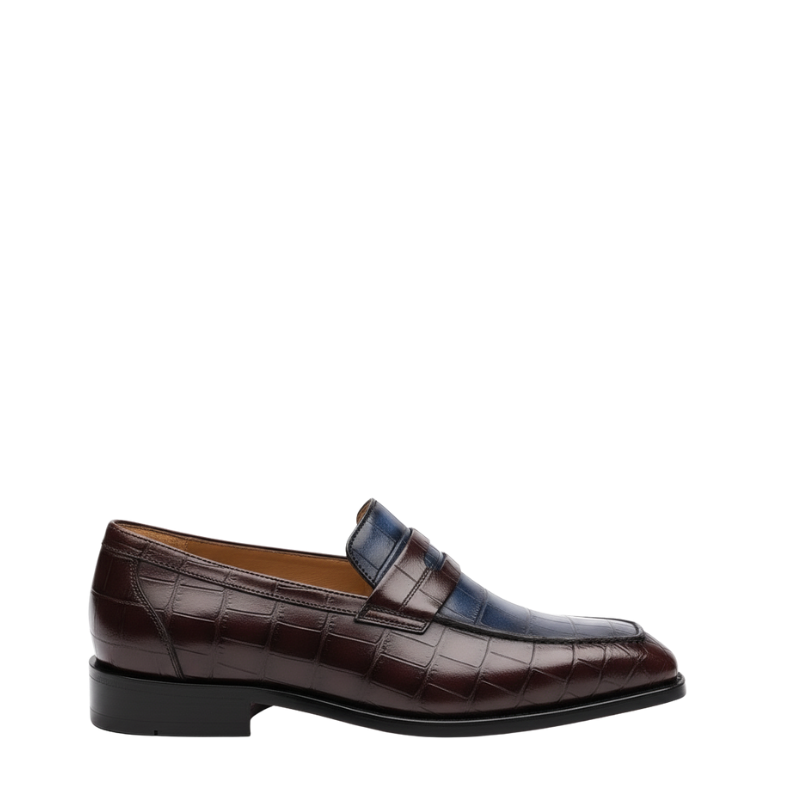 Regal Duo Tone Croc Leather Penny Loafers