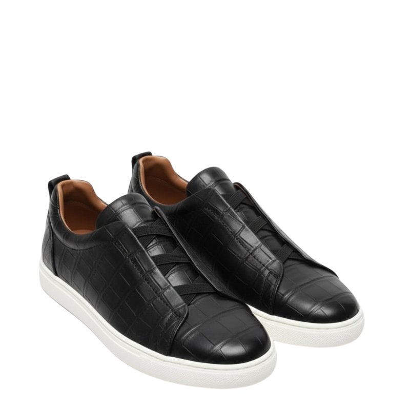 Croc Embossed Italian Luxe Slip On Sneakers