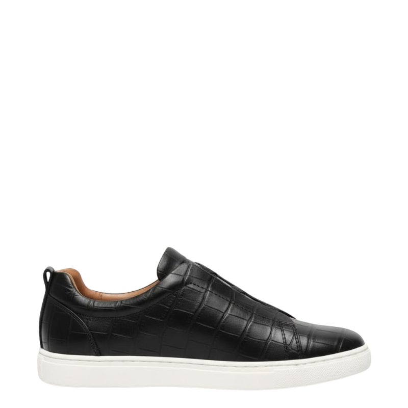 Croc Embossed Italian Luxe Slip On Sneakers
