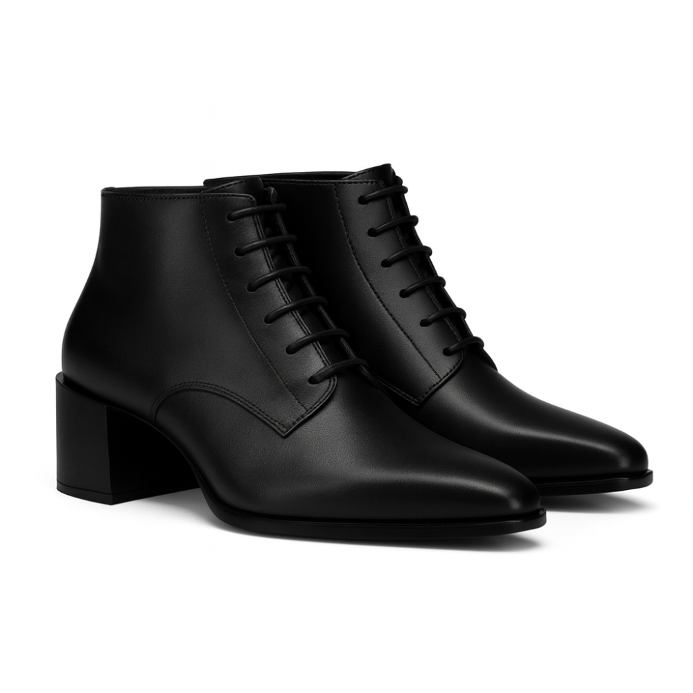Italian Ankle Boot with Heel for Mens