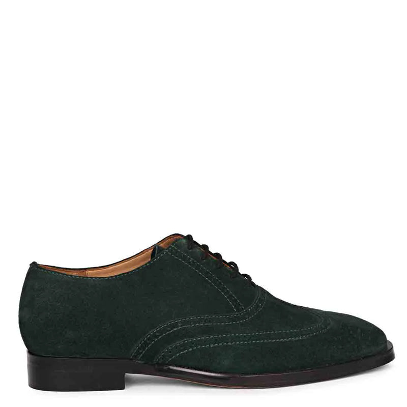 Leather Square Toe Lace Up Brown Wingtip Oxford Shoe
