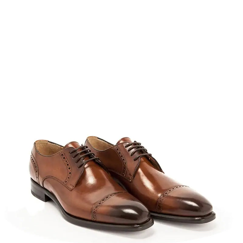 Premium Handmade Leather Cap Toe Oxford Blue Shoe