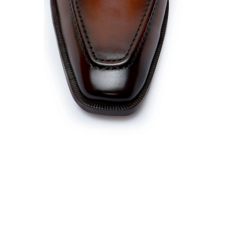 Cognac Slip On Leather Loafers Shoes