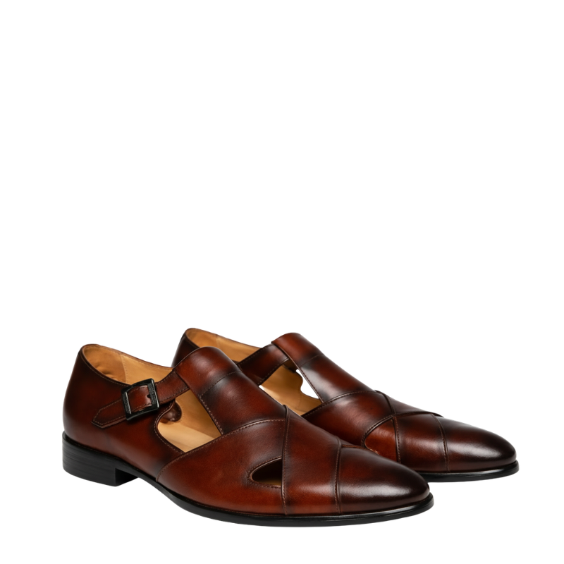 Imperial Cross-Strap Monk Sandals