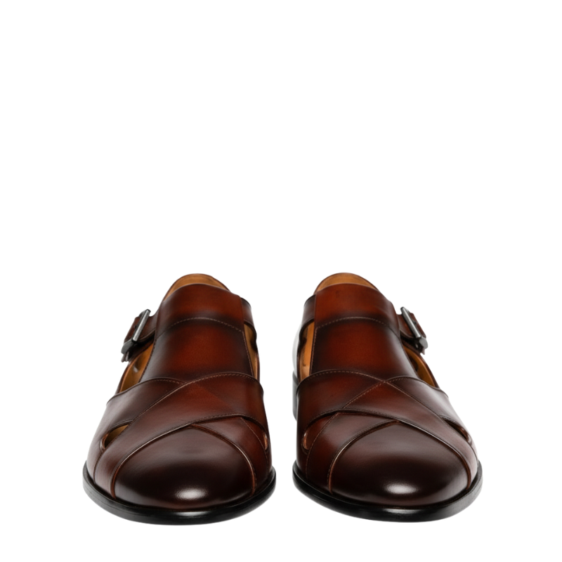 Imperial Cross-Strap Monk Sandals
