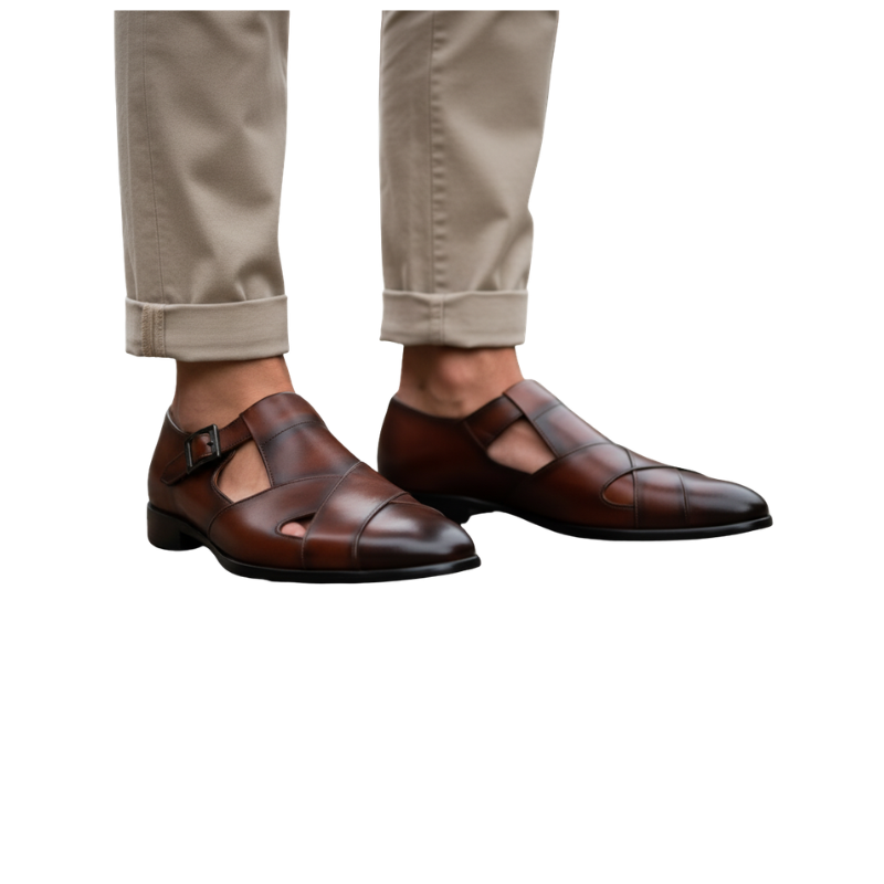 Imperial Cross-Strap Monk Sandals