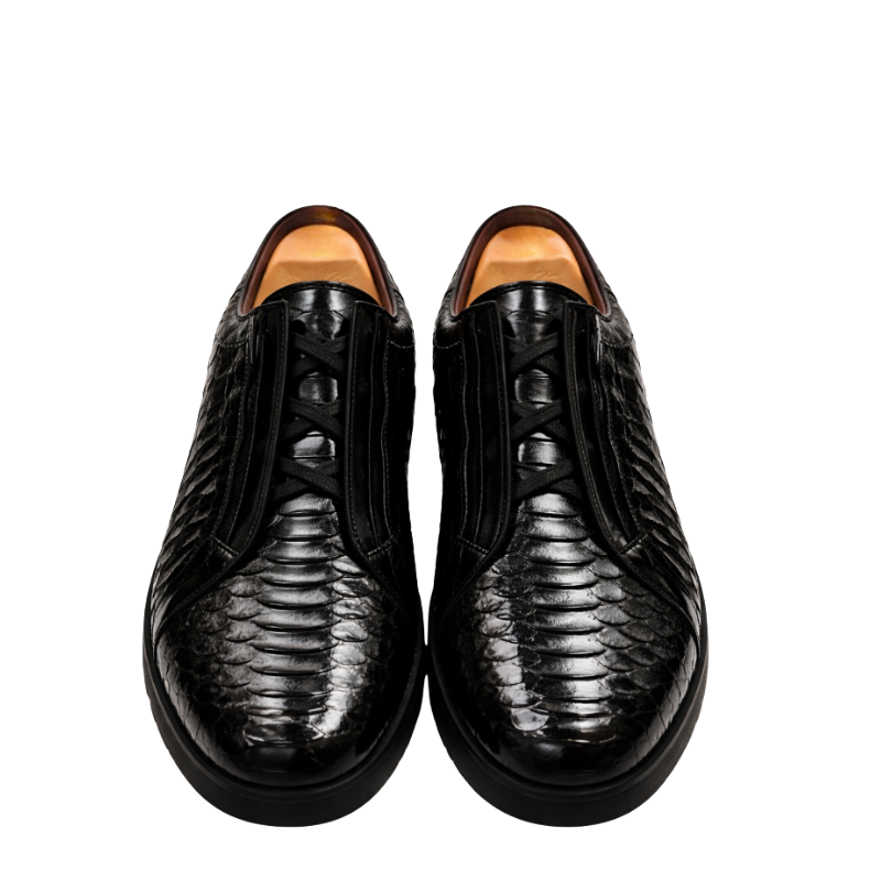 Imperial Python Texture Lace Sneakers