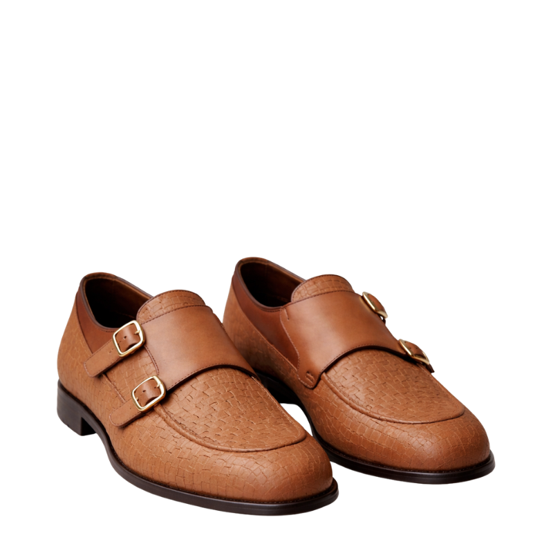 Imperial Weave Double Monk Strap Loafers