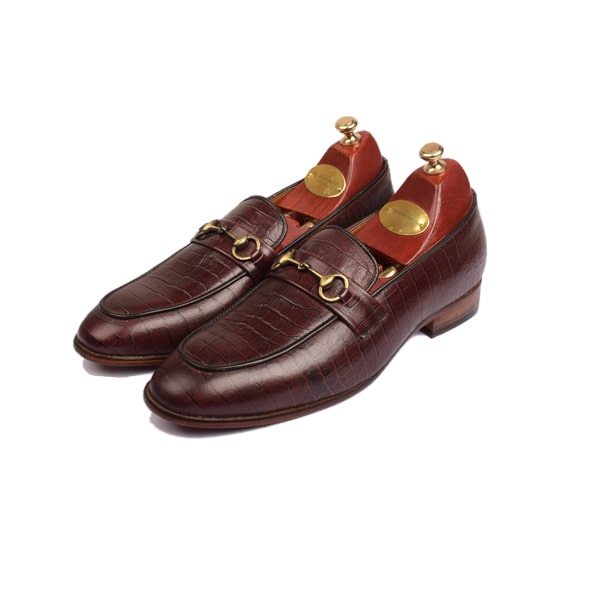 Penny Handmade Shiny Leather Buckled Loafers