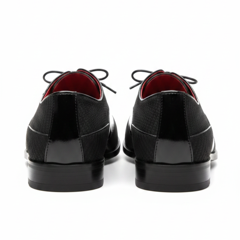 Italian Charm Patent Fabric Cap Toe Oxford Shoes