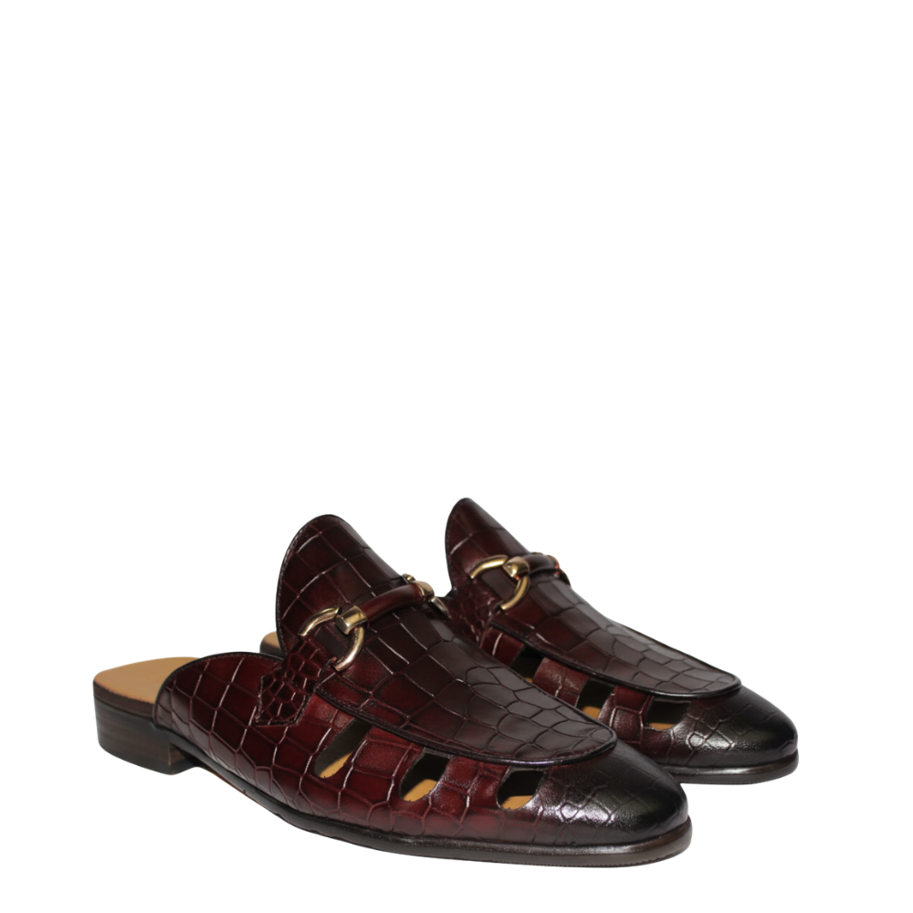 Italian Croc Vent Bit Mule