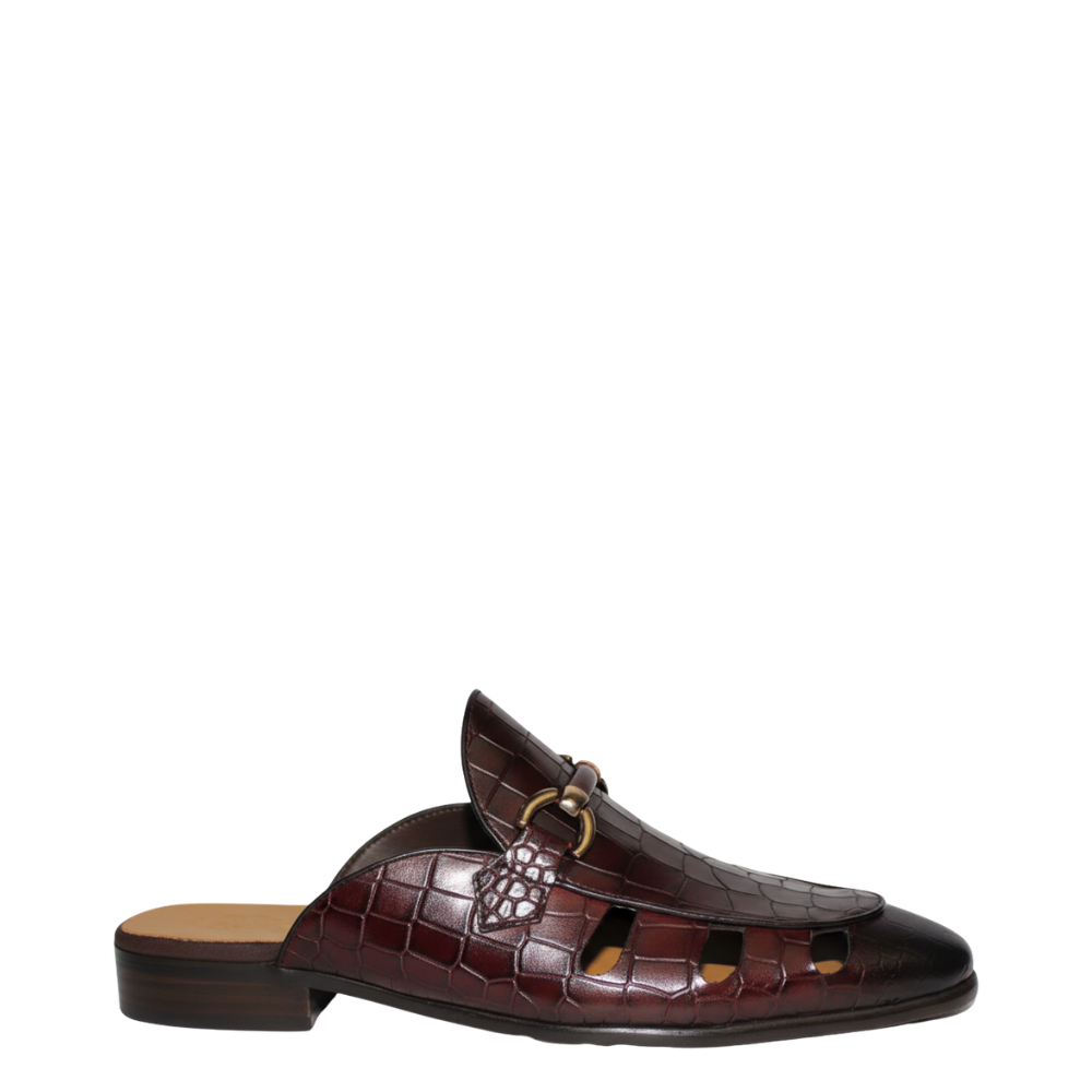 Italian Croc Vent Bit Mule