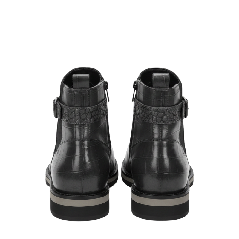 Italian Aristo Croc Texture Ankle Boots
